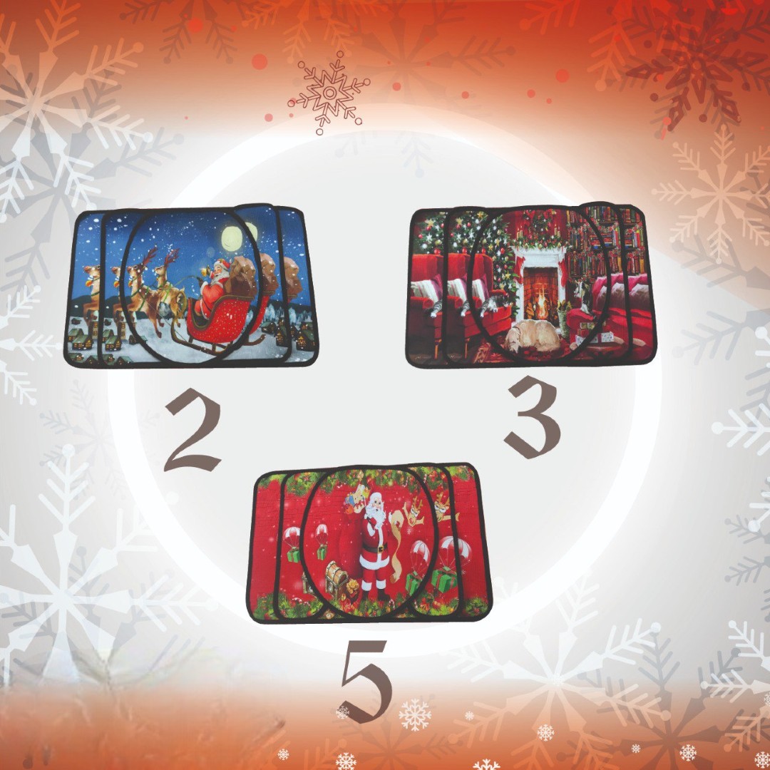 Juego navideño de alfombras para baño, set de 3 piezas antideslizantes con funda para tapa de inodoro y decoración temática de temporada - Imagen 2